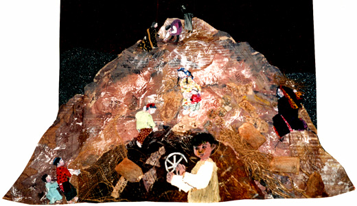 children searching rubbish for something useful