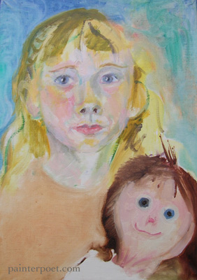 portrait of a child with her doll