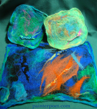 needle felted table mats with plaits